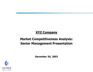 XYZ Company Market Competitiveness Analysis: