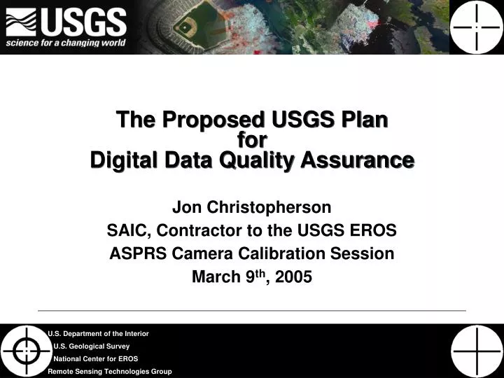 the proposed usgs plan for digital data quality assurance