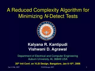 A Reduced Complexity Algorithm for Minimizing N -Detect Tests