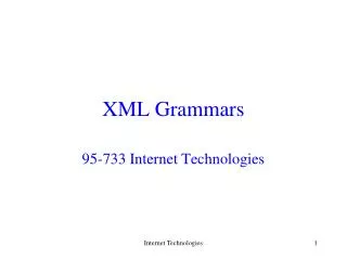XML Grammars