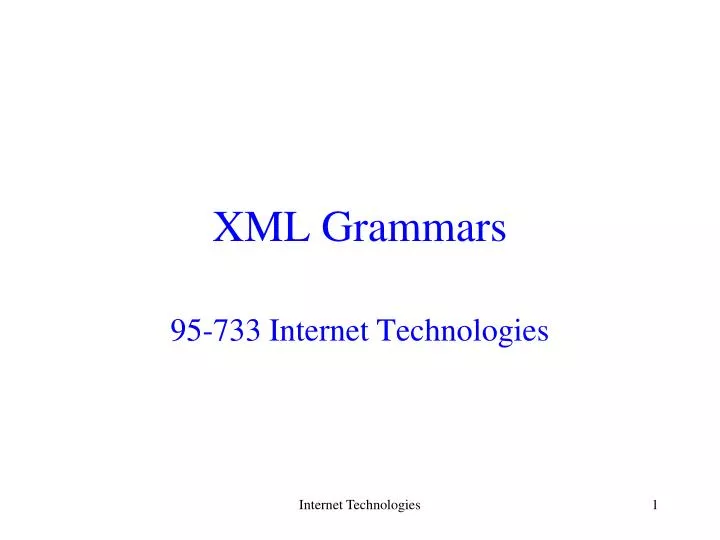 xml grammars