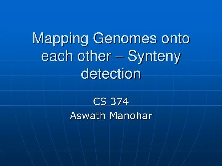 mapping genomes onto each other synteny detection