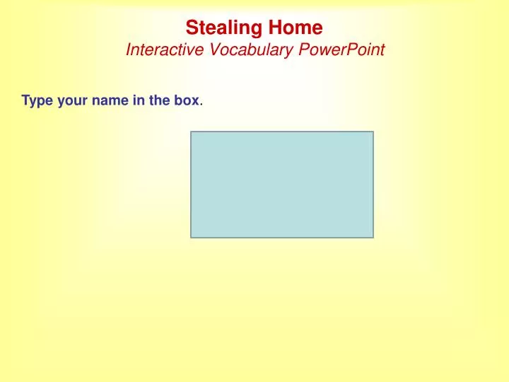 stealing home interactive vocabulary powerpoint