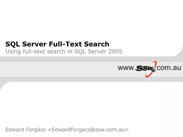 sql server full text search using full text search in sql server 2005