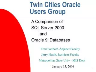 Twin Cities Oracle Users Group