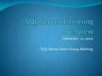 SQL Server Licensing Overview - slide 1