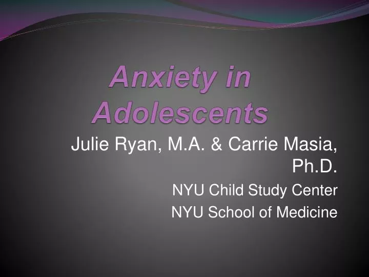 anxiety in adolescents