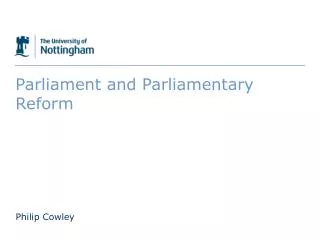 Parliament and Parliamentary Reform