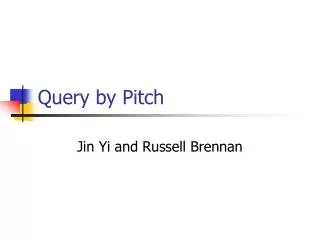 Query by Pitch