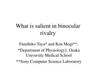 What is salient in binocular rivalry