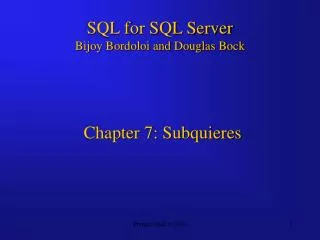 Chapter 7: Subquieres