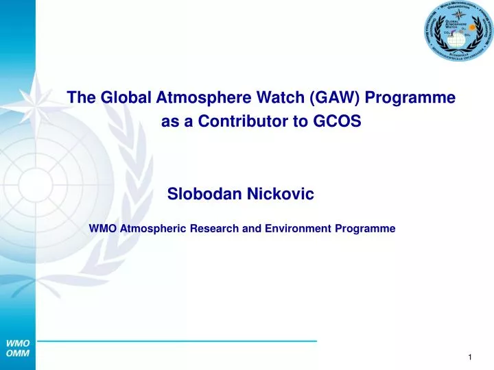 the global atmosphere watch gaw programme as a contributor to gcos