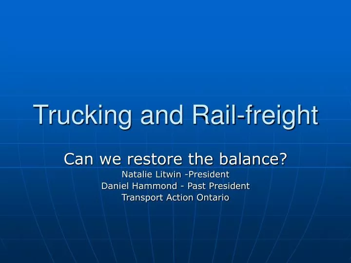 trucking and rail freight