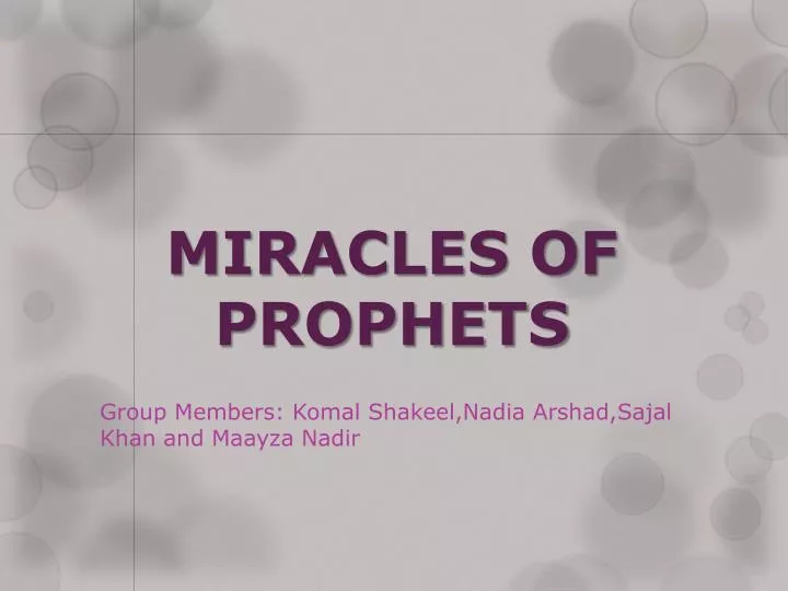miracles of prophets