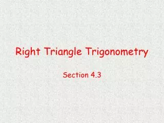 right triangle trigonometry