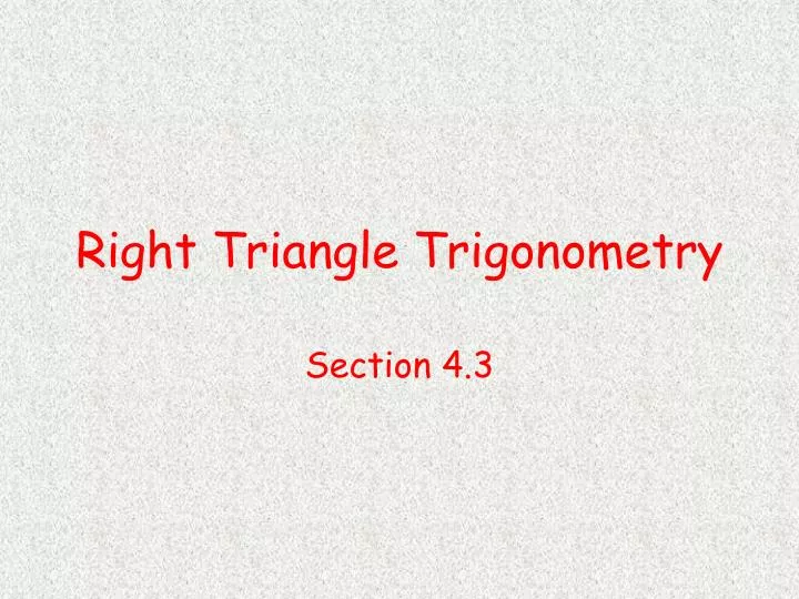 right triangle trigonometry