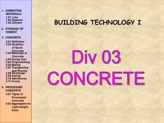 Div 03 CONCRETE
