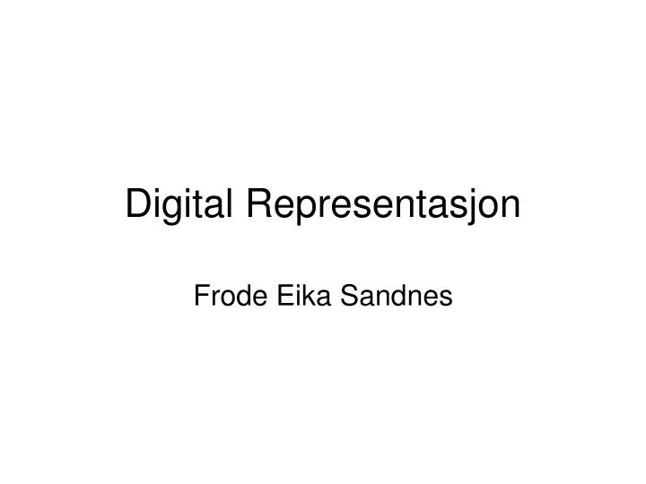 digital representasjon