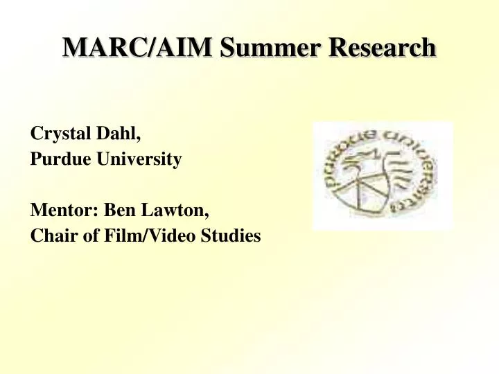 marc aim summer research