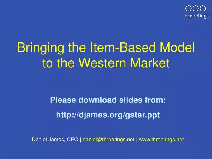 bringing the item based model to the western market