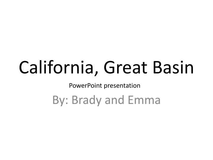 california great basin