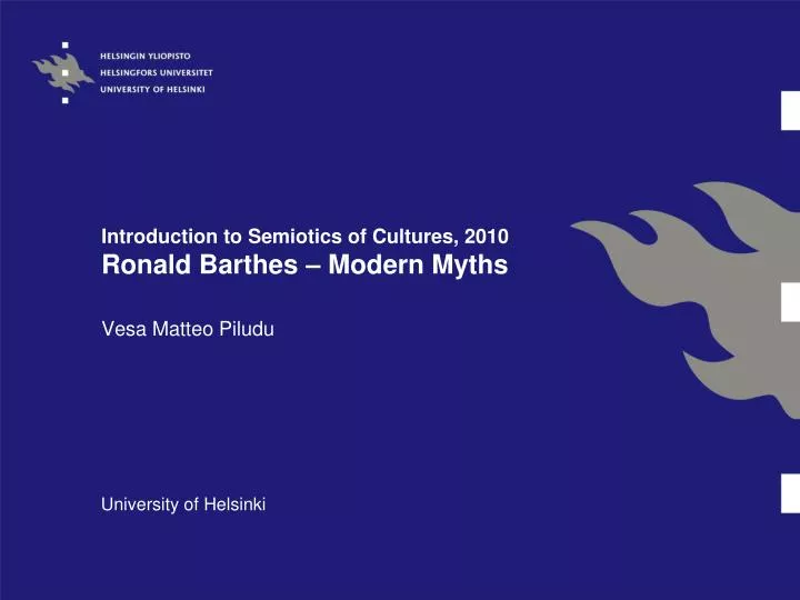 introduction to semiotics of cultures 2010 ronald barthes modern myths