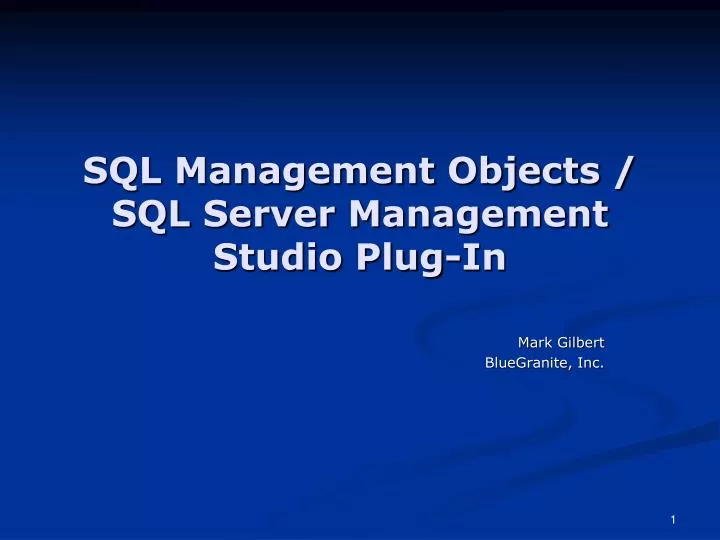 sql management objects sql server management studio plug in