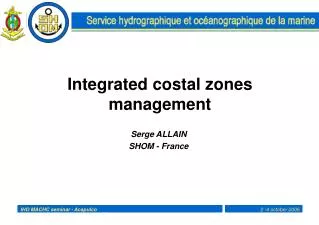 Integrated costal zones management