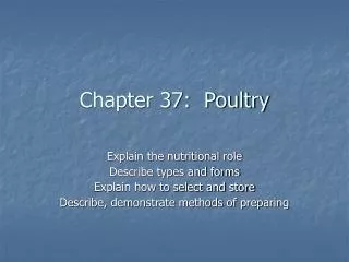 Chapter 37: Poultry