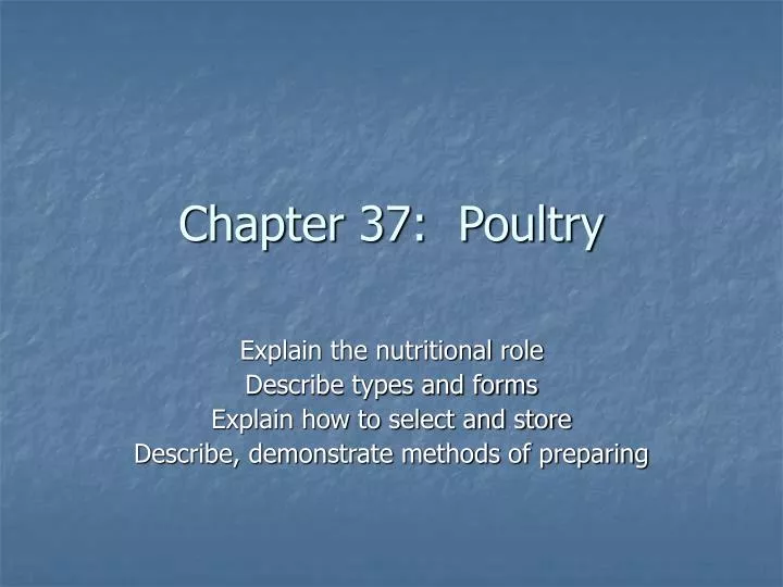 chapter 37 poultry