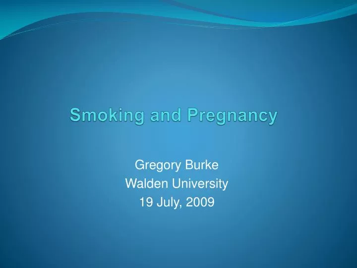 smoking and pregnancy