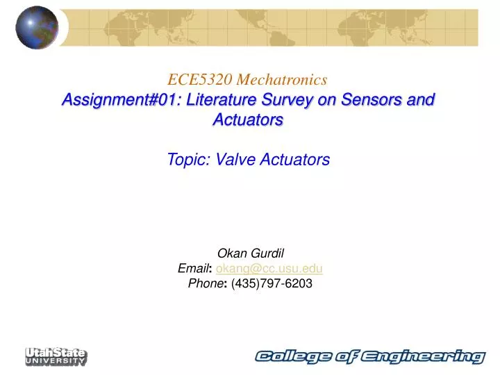 ece5320 mechatronics assignment 01 literature survey on sensors and actuators topic valve actuators