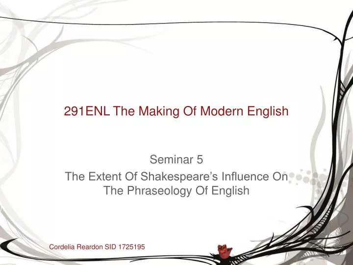 291enl the making of modern english