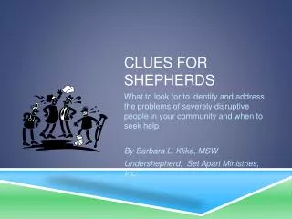 Clues for Shepherds