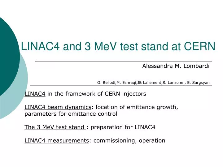 linac4 and 3 mev test stand at cern