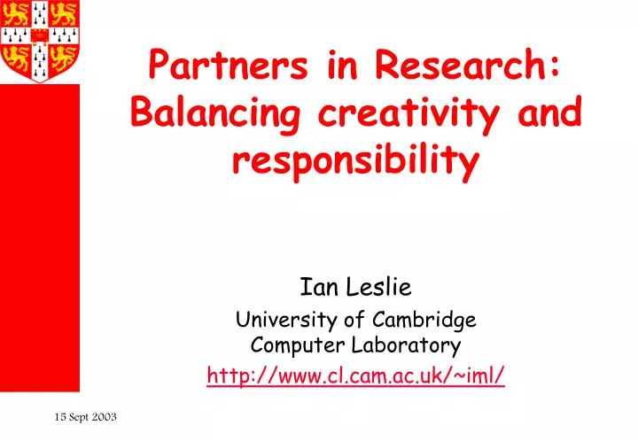 partners in research balancing creativity and responsibility
