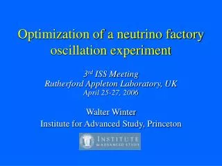 Optimization of a neutrino factory oscillation experiment