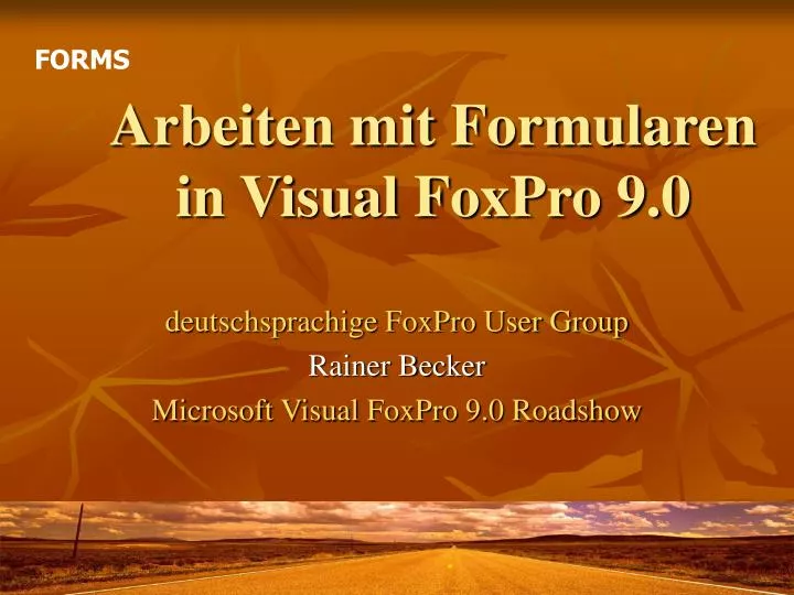 arbeiten mit formularen in visual foxpro 9 0