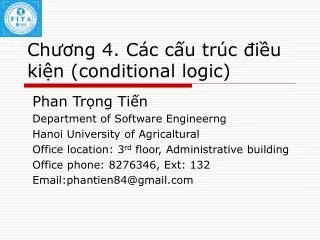 Chương 4. Các cấu trúc điều kiện (conditional logic)