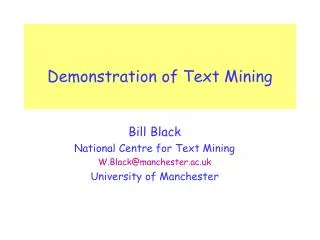 Demonstration of Text Mining