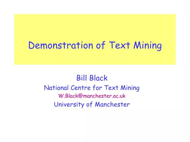 demonstration of text mining