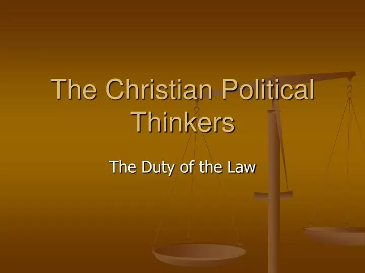 the christian political thinkers