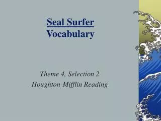 Seal Surfer Vocabulary