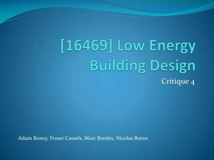 16469 low energy building design