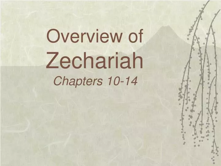 overview of zechariah chapters 10 14