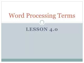 Word Processing Terms
