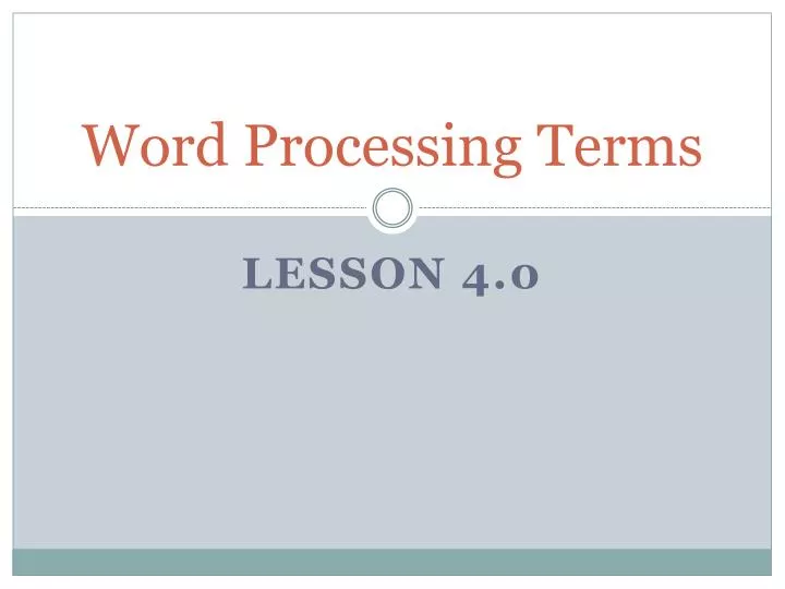 word processing terms