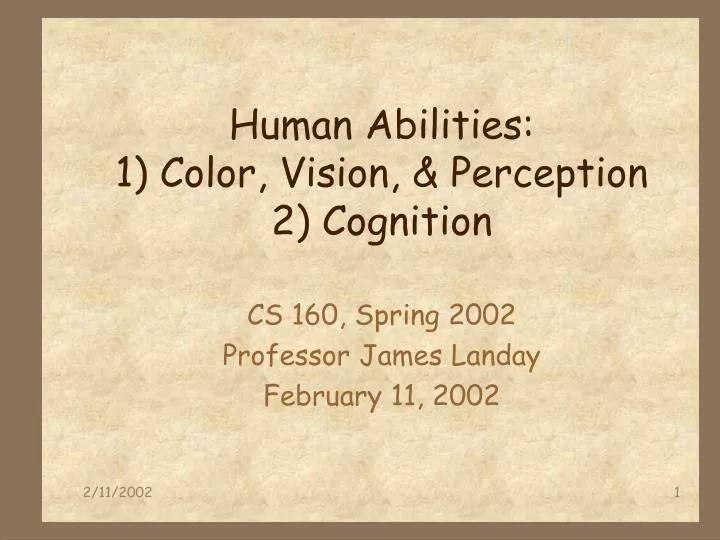 human abilities 1 color vision perception 2 cognition