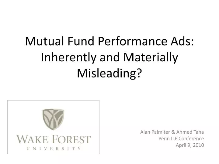mutual fund performance ads inherently and materially misleading
