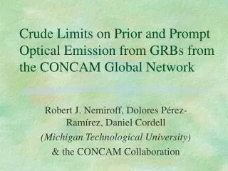 Crude Limits on Prior and Prompt Optical Emission from GRBs from the CONCAM Global Network